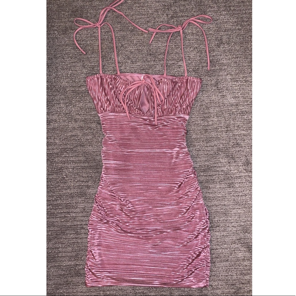 Cupid ties Pleated Satin Dress